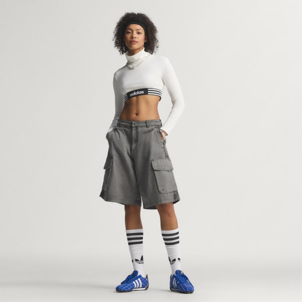 adidas Winterized LS Crop Tee - White | Free Shipping with adiClub