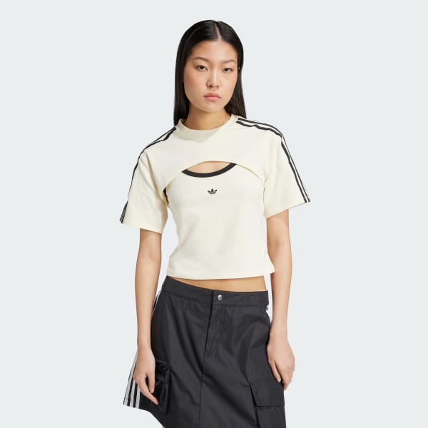 White Cutout Cali Tee