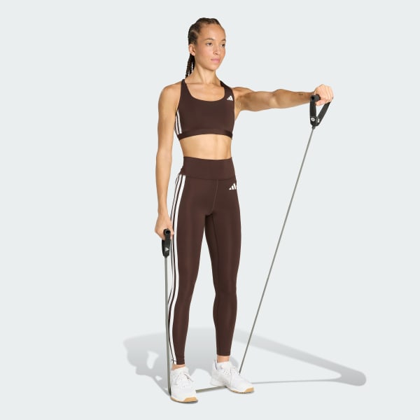 Marron Legging 7/8 3 bandes Optimé Essentials