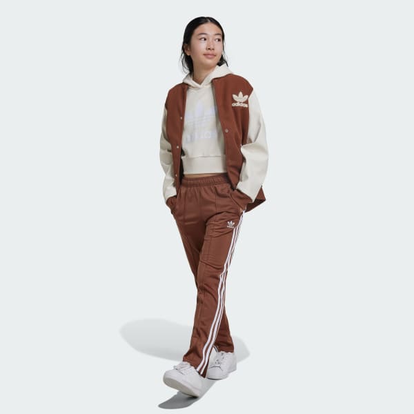 สีน้ำตาล กางเกงแทรคขาปล่อยทรงสลิม Adicolor SST สำหรับเด็ก