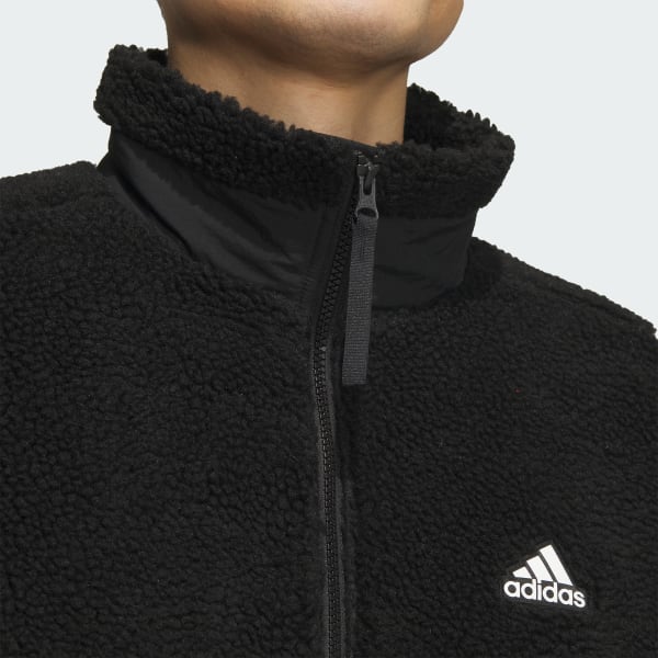 adidas ボアフードジャケット ベージュ/ブラック 新品 正規品 adidas アディダス ボア ジャケット ベージュ 黒
