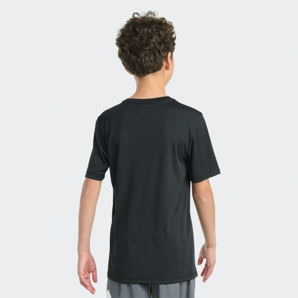 Black Short Sleeve Polyester Athlete Tee