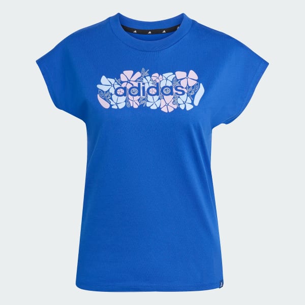 Azul Playera Graphic suave y ajustada