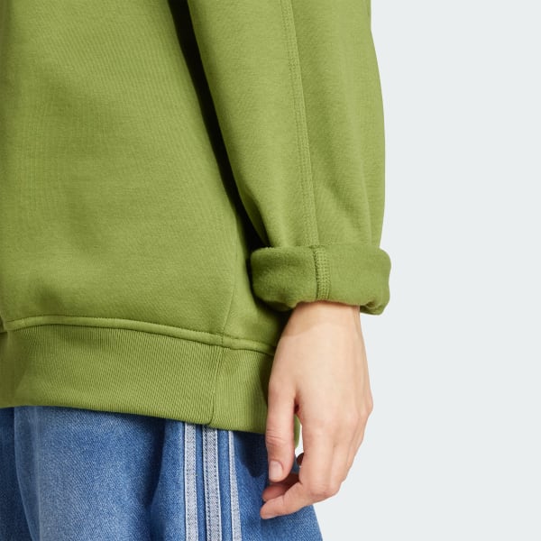 Essentials Fleece Long Oversized Crew Sweatshirt