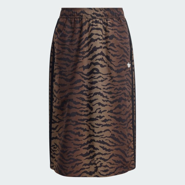 hnědá SUKNĚ SLIM AOP TWILL