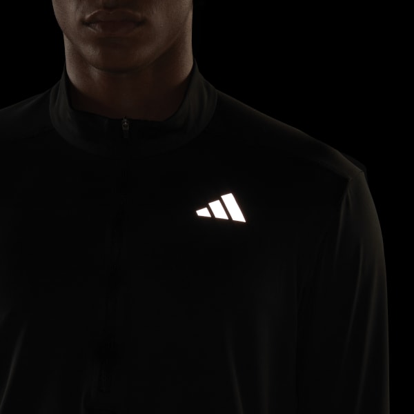 adidas Own the Run 1/2-Zip Tee - Black | Men's Running | adidas US