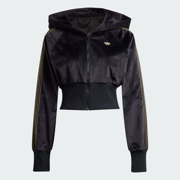 adidas Velour Zip Hoodie Track Top - Black | adidas Philippines