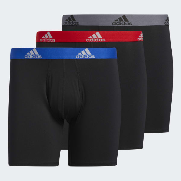 Adidas Men's Performance Tagless Boxer Brief Underwear (3-Pack) - Black