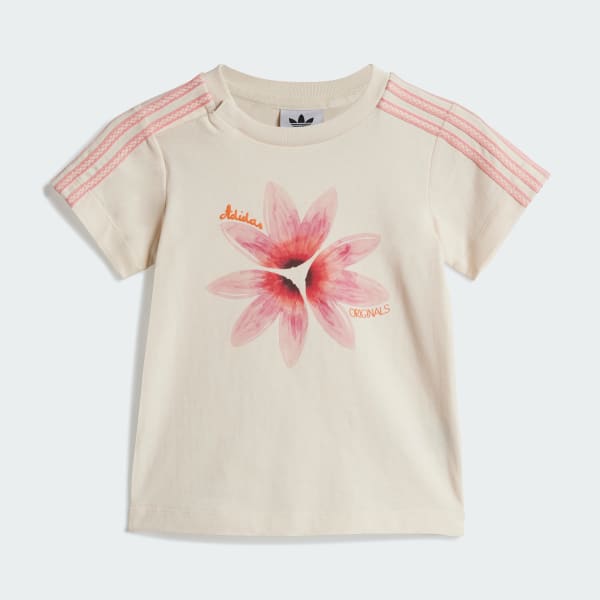 White adidas Originals Summer Glow Tee and Short Set