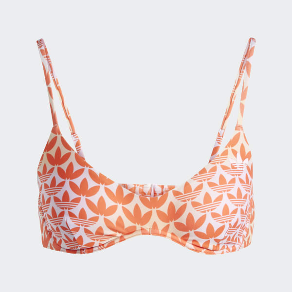 Rose Haut de bikini motif monogramme
