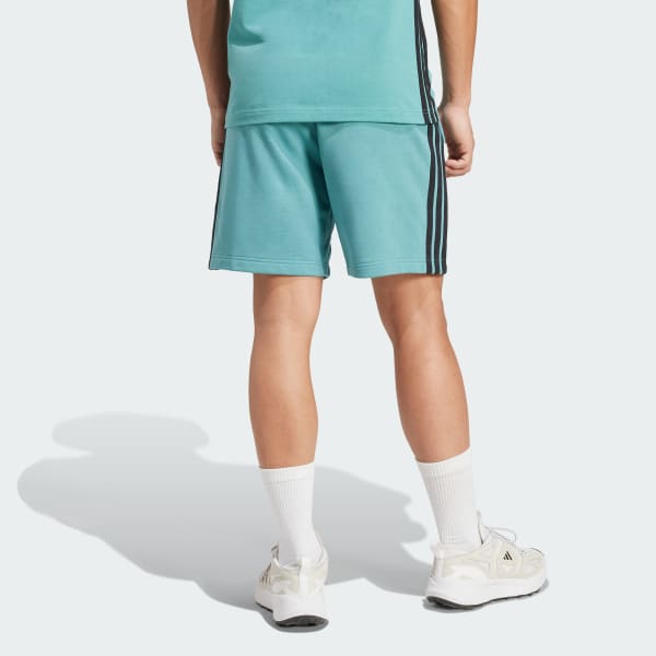 Turquesa Shorts Moletinho Essentials Três Listras