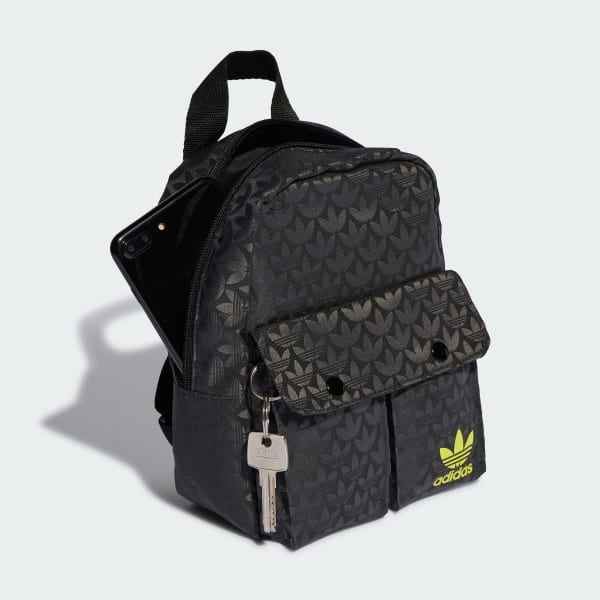 Black Trefoil Monogram Jacquard Mini Backpack