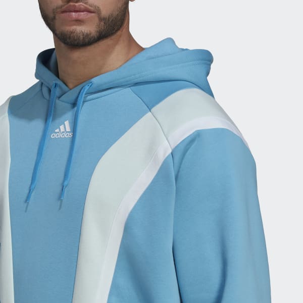 modrá Mikina s kapucňou adidas Sportswear Fleece Hooded QF758