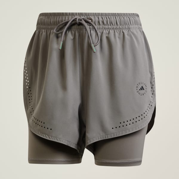 สีเทา กางเกงเทรนนิงขาสั้นดีไซน์ทูอินวัน adidas by Stella McCartney TruePurpose