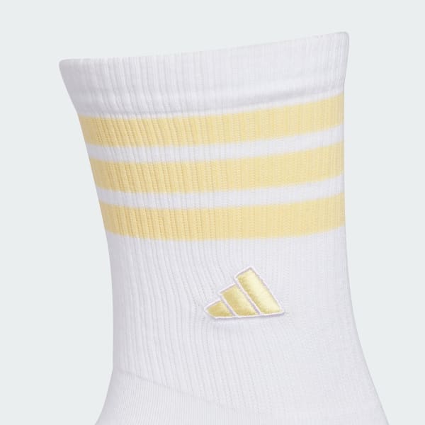 สีขาว ถุงเท้าความยาวครึ่งแข้ง 3-STRIPES