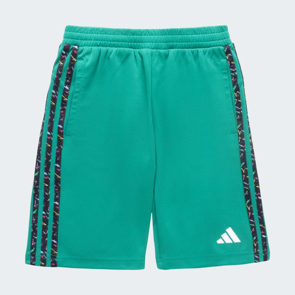 Green Boys Performance Logo Shorts