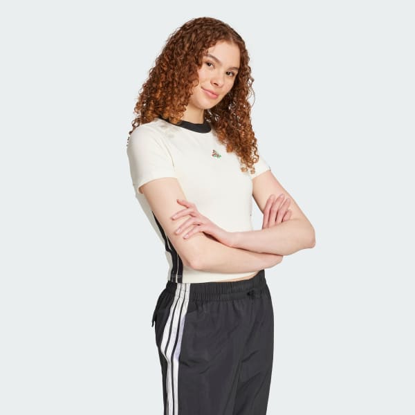 สีขาว เสื้อยืดพิมพ์ลาย Pizza