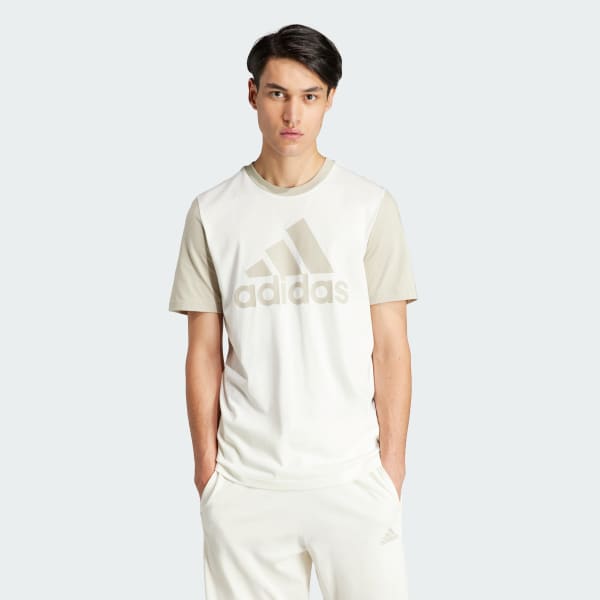 Branco T-shirt em Jersey Simples Essentials