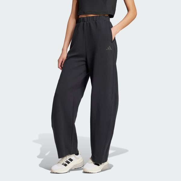 Black City Escape Doubleknit Barrel Pants