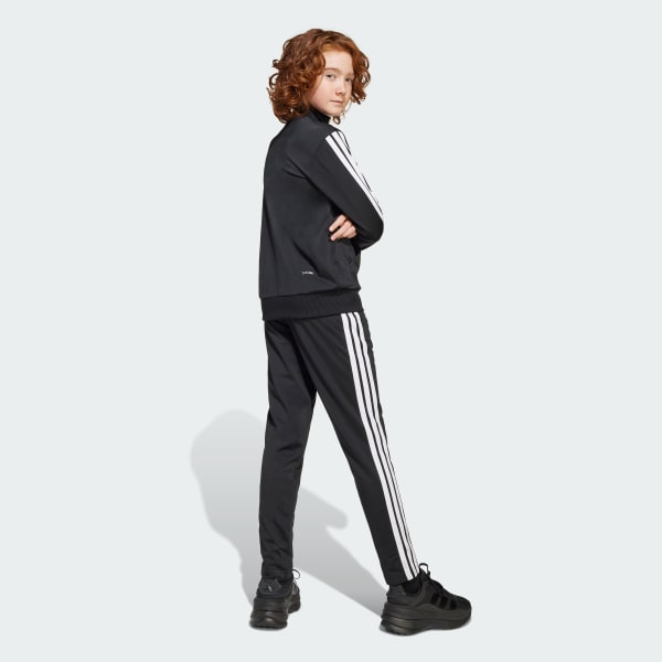 ブラック シーズナル エッセンシャルズ Tiberio スリーストライプス トリコット トラックスーツ キッズ