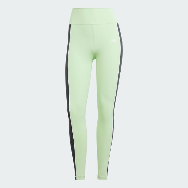 adidas Optime High Rise Color Block 7/8 Leggings - Green, Women's Training
