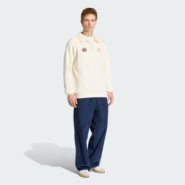 Blanc Sweat-shirt demi-zip ample Jude Bellingham