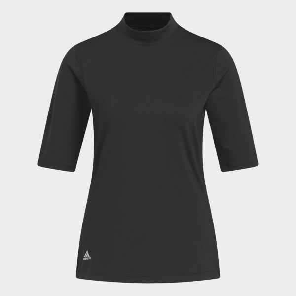 Schwarz Essentials Mock Poloshirt