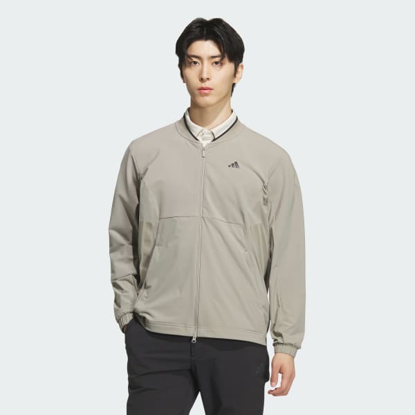 Beige Windproof Full-Zip Jacket