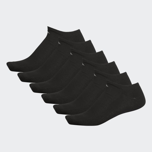 Black Athletic Cushioned No-Show Socks 6 Pairs XL
