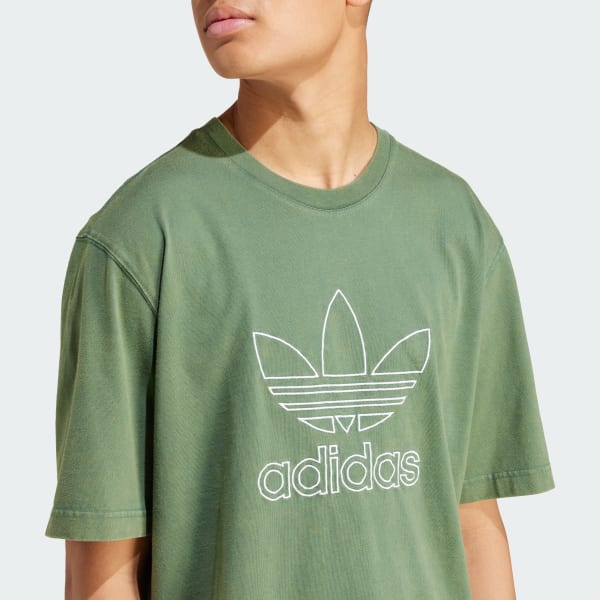 adidas Adicolor Outline Trefoil T Shirt Green adidas UK