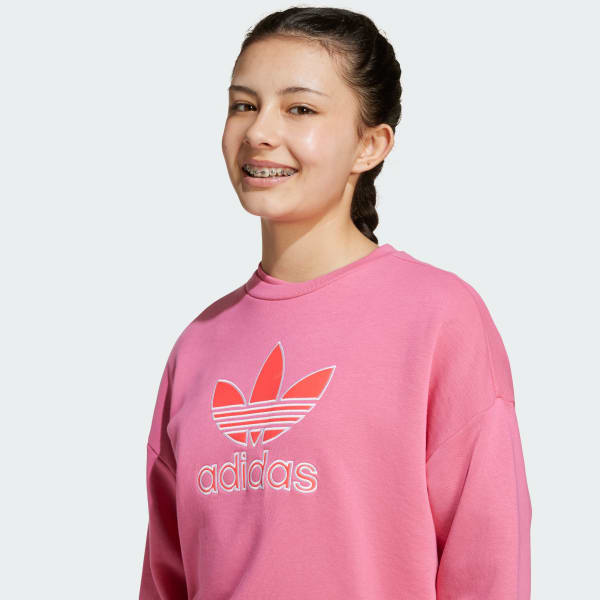 adidas Trefoil Crew Kids - Pink | Free Shipping with adiClub