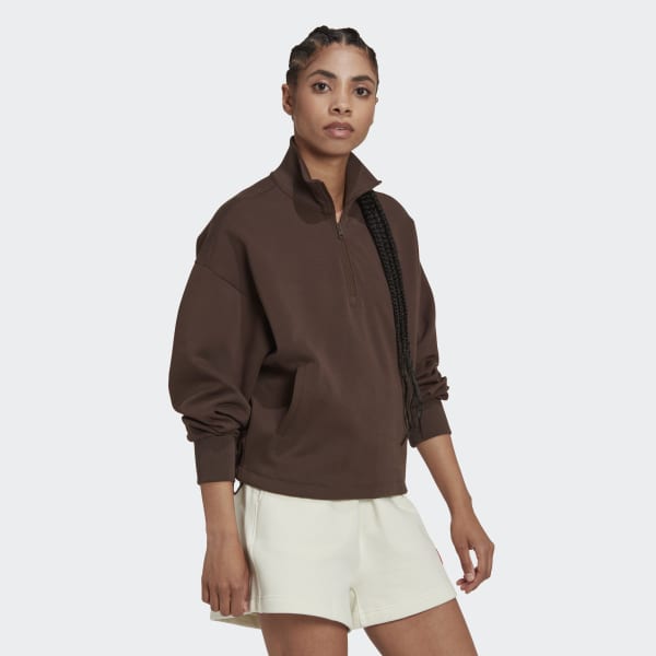 hnedá Mikina Future Icons Badge of Sport Quarter-Zip W6697