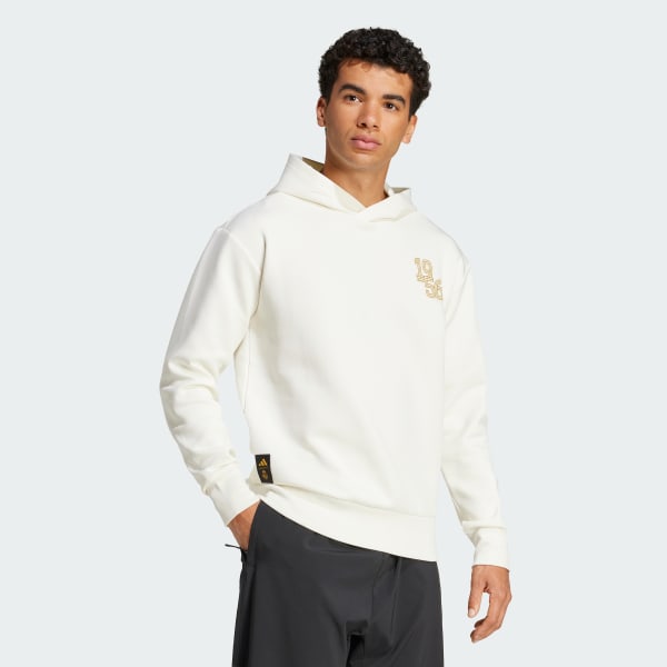 Hvit Real Madrid Doubleknit Hettegenser