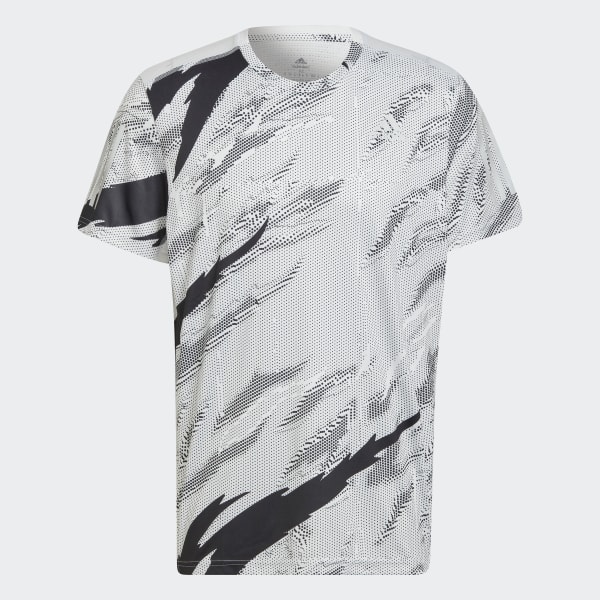 White Own The Run Tiger Camo Running Tee D4972