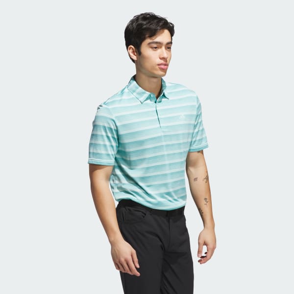 Turquoise Two-Color Striped Poloshirt