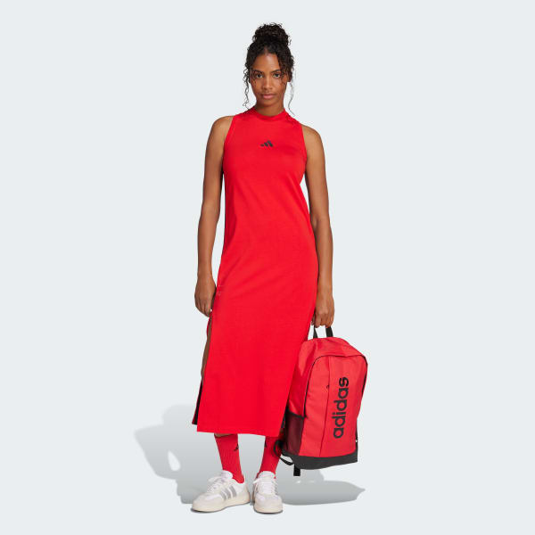 adidas Essentials 3 Streifen Long Racerback Kleid Rot adidas Deutschland