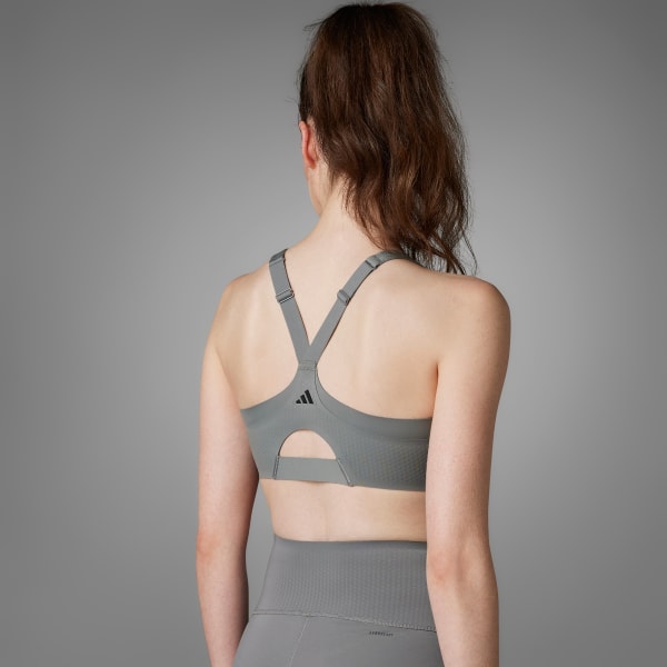 Gris Top Deportivo TLRD Impact Luxe Training Zip Soporte Alto