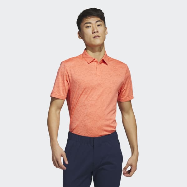 Orange Textured Jacquard Golf polotrøje
