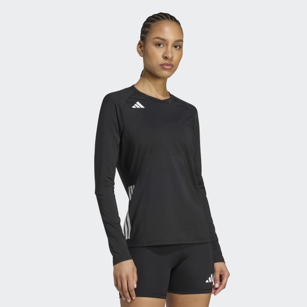 adidas HILO Long Sleeve Volleyball Jersey - Black | Free Shipping