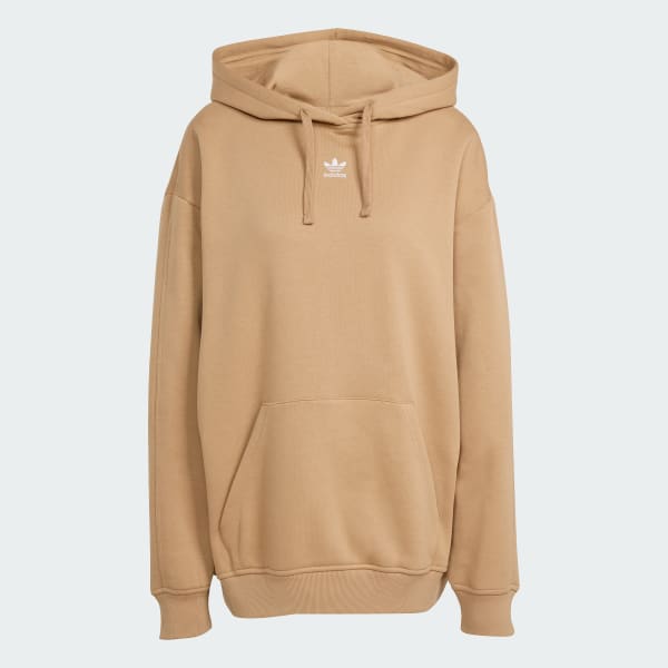 adidas Essentials Oversized Fleece Hoodie - Brown | Free