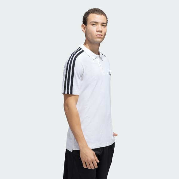 White 3 Stripes Polo Tee