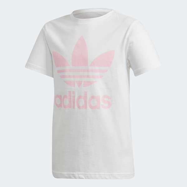 adidas trefoil tee white