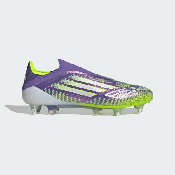 Viola Scarpe da calcio F50 Elite senza lacci per terreni morbidi.