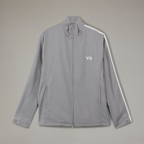 adidas Y-3 Refined Wool 3-Stripes Track Top - Grey | Free adidas Y-3 Refined Wool 3-Stripes Track Top - Grey | Free