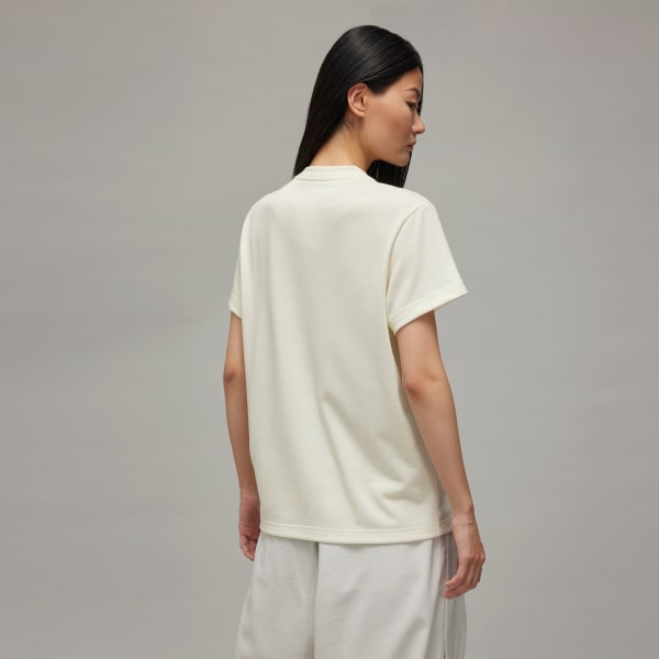 White Y-3 프리미엄 레귤러 반팔 티