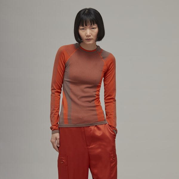 adidas Y-3 Classic Seamless Knit Long Sleeve Tee - Brown, Women's  Lifestyle