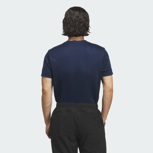 ブルー クルーネック 半袖シャツ