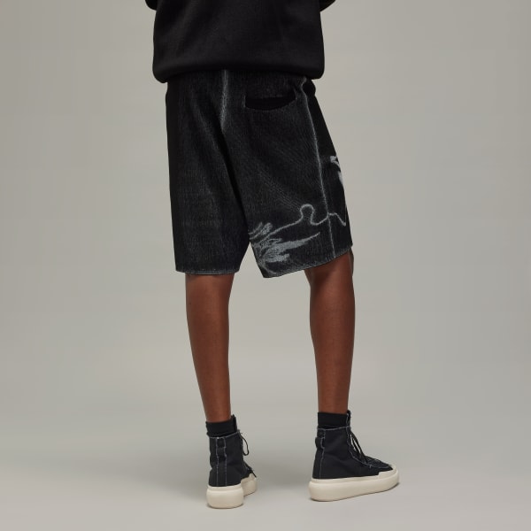 Black Y-3 Graphic Knit Shorts
