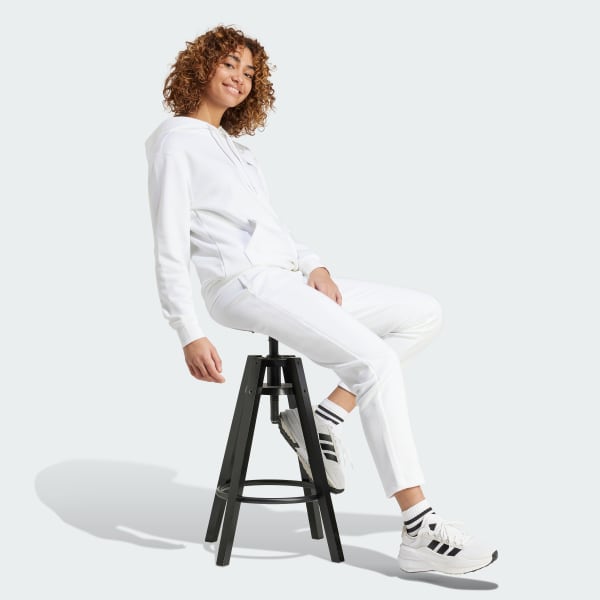 White Essentials Small Logo Feel Cozy Hoodie