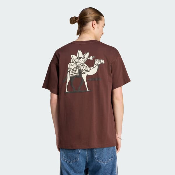 Brown CAMEL TREFFY GRAPHIC TEE